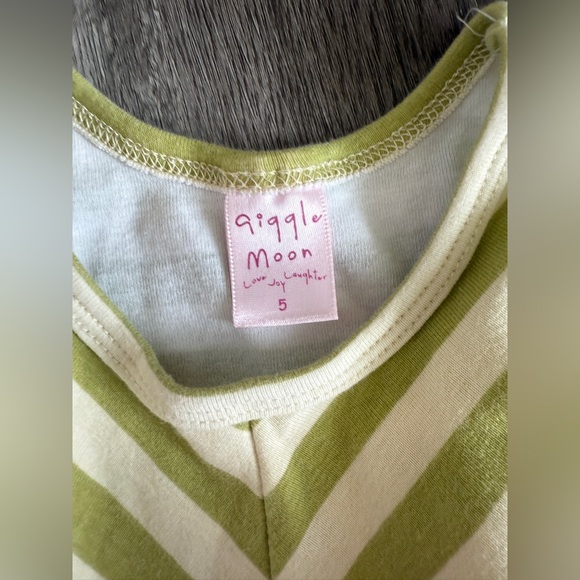 Giggle Moon Girls Outfit Dress and Ruffle Pants Set Floral Green Pink - Picture 4 of 10